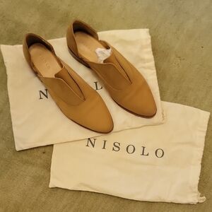 Nisolo Camel Leather Emma d'Orsay Loafers